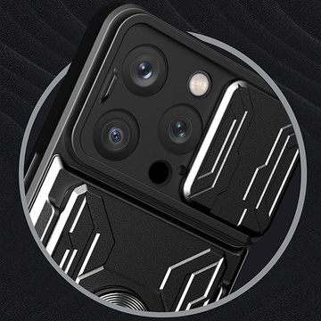 Alogy Camshield Stand Ring Wallet Case mit Kameraabdeckung und Kartenfach für Apple iPhone 14 Pro Black Glass