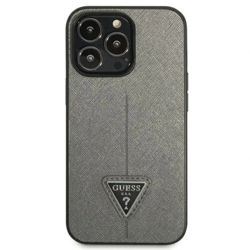 Etui Guess GUHCP14XPSATLG für Apple iPhone 14 Pro Max 6,7" srebrny/silver Hardcase SaffianoTriangle Logo