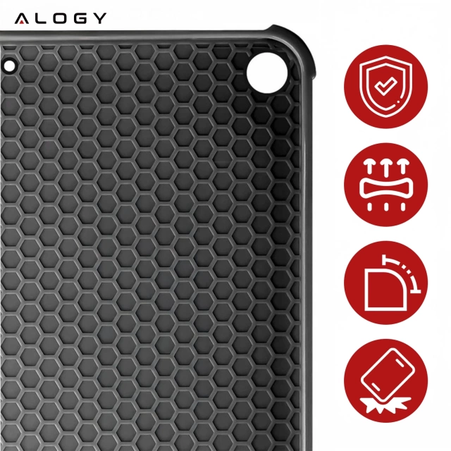 Etui do Apple iPad 10.2 9 gen 8/7 2021/2020/2019 Smart Pencil Case Alogy TPU obudowa na tablet Czarne + Szkło