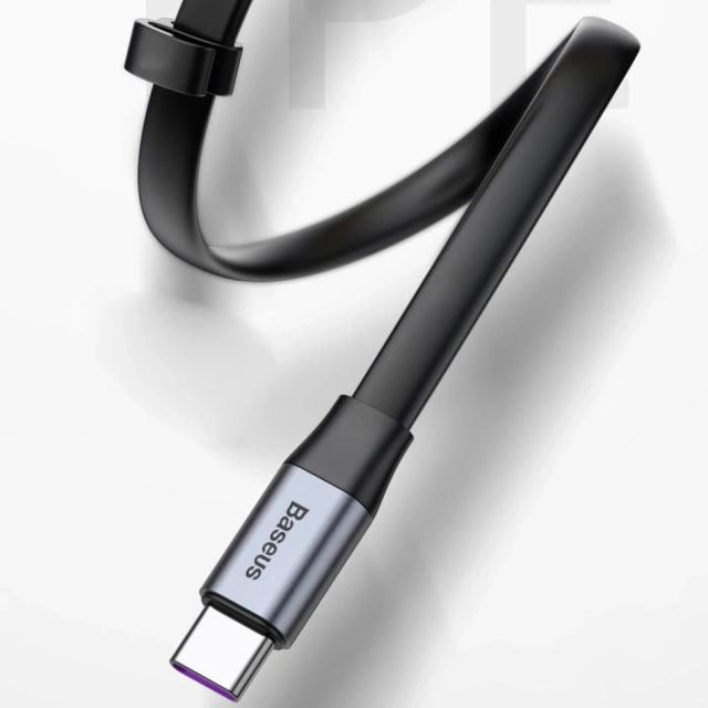 Baseus Simple płaski kabel przewód USB / USB Typ C SuperCharge 5A 40W Quick Charge 3.0 QC 3.0 23cm złoty (CATMBJ-BV3)