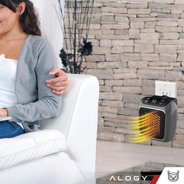 Leistungsstarker Mini-Elektroheizer Farelka Heizlüfter für Socket Contact Pilot 800W Heizgerät EU Alogy Grau