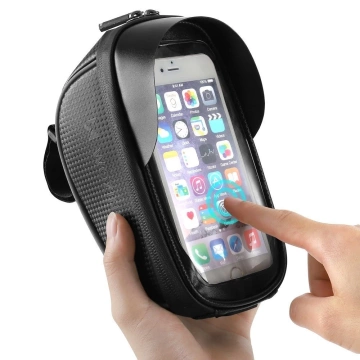 Wozinsky Fahrradlenkertasche mit Handyhülle 1 l schwarz (WBB16BK)