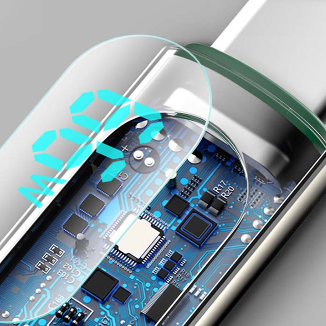 Kabel 2m Baseus Display Fast Charging USB-A do USB-C 66W wyświetlacz 2m Zielony