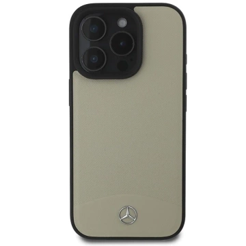 Etui Mercedes für iPhone 16 Pro Max 6,9" Beżowy Hardcase MB Strukturiertes und schlichtes Leder MagSafe