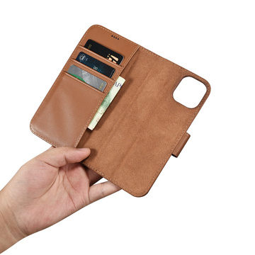 iCarer Wallet Case 2in1 Cover iPhone 14 Plus Anti-RFID Leder Flip Case Braun (WMI14220727-BN)