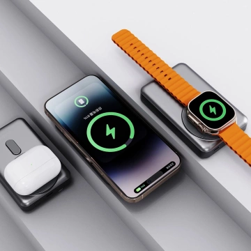 Powerbank Dudao K29 10000mAh 20W MagSafe Kable Podstawka Szary