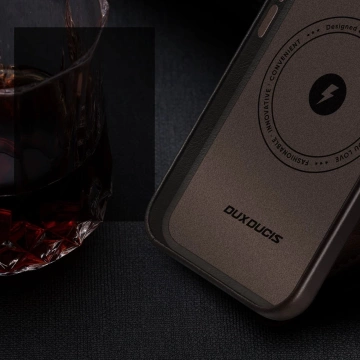 Dux Ducis Naples Hülle für iPhone 14 Plus Lederhülle (MagSafe kompatibel) dunkelbraun