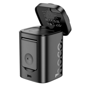 Hoco CQ20 Ładowarka Indukcyjna 3w1 15W Smartfon Apple Watch Słuchawki Czarna