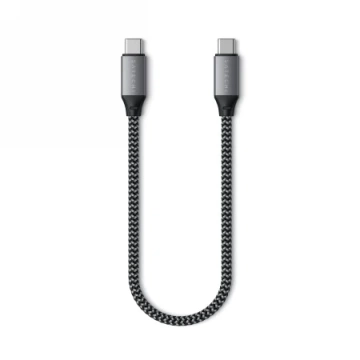 Kabel Satechi USB-C do USB-C 25 cm, PD 100W, wytrzymały splot, przenośny