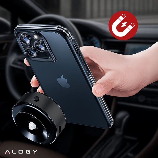 magnetyczny uchwyt samochodowy na telefon do Magsafe z przyssawką próżniową obrotowy o 360° do samochodu na szybę/ekran/wyświetlacz/lusterka/iPhone'a