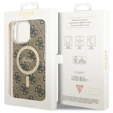 Guess GUHMP14XH4STW Handyhülle für Apple iPhone 14 Pro Max 6,7" braun/braun Hardcase 4G MagSafe