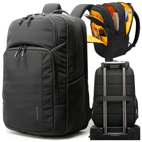 Bange 23L wasserdichter Rucksack für 16,4"-Laptops – Geräumig und komfortabel, robust und atmungsaktiv, ideal für Stadt und Reisen, Arbeit und Flugreisen, Unisex – Schwarz
