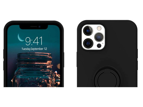 Ring Ultra Slim Alogy Silikonhülle für iPhone 12 Pro Max 6.7 Schwarz