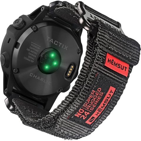 Nylonarmband für Garmin Fenix ​​​​5x 6x 7x Pro 26 mm Nylonband Sport Schwarz