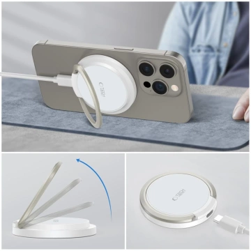 MagSafe Tech-Protect Ladegerät QI15W-A33 Weiß 15W Ständer