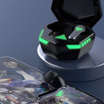 Alogy TWS 9D EarPhones Bluetooth 5.2 Kabellose Kopfhörer mit Dockingstation und Mikrofon PowerBank für Gamer Schwarz