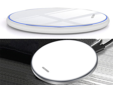 Qi Alogy Schnellladegerät USB-C Typ C 15W Weißes Induktionsladegerät