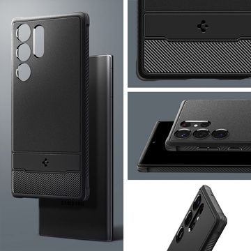 Spigen Rugged Armor Handyhülle Schutzhülle für Samsung Galaxy S23 Ultra Mattschwarz