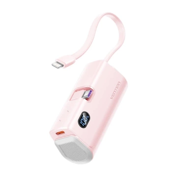 Powerbank Vention Pink 4800 mAh 22,5 W LED Lightning USB-C Pink Kompakt