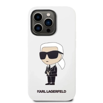 Etui Karl Lagerfeld KLHCP14XSNIKBCH do iPhone 14 Pro Max 6,7" hardcase Silicone Ikonik biały/white