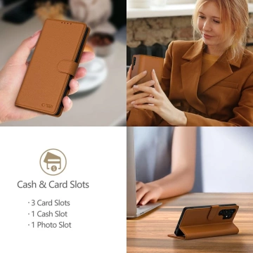 Etui für iPhone 16e Tech-Protect Wallet Sattelbraun