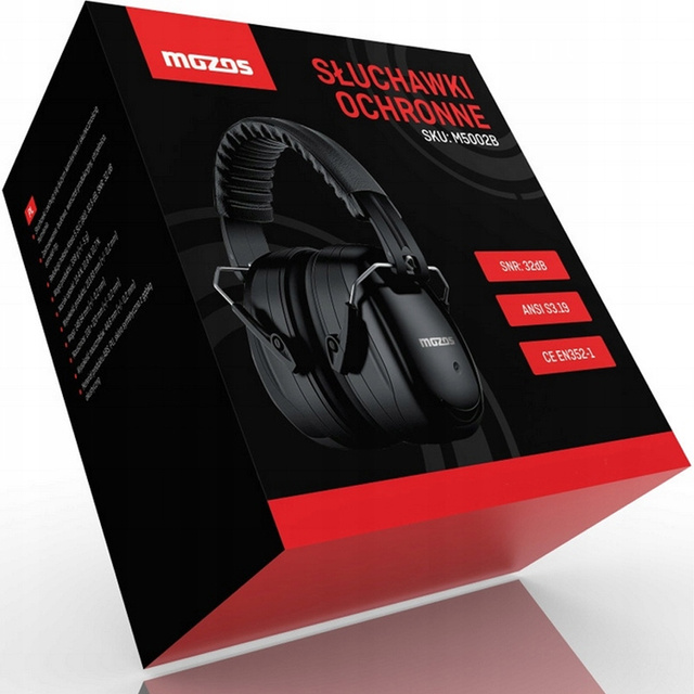 Słuchawki wygłuszające przeciwhałasowe składane Nauszniki tłumiące ochronne dla dorosłych Czarne