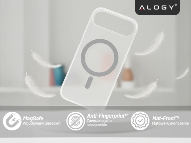 Etui do Apple iPhone 17 Air – matowa obudowa do MagSafe z ochroną obiektywu, smukłe i odporne na zarysowania, idealne dopasowanie – Alogy Skinny MatteCase™ Białe