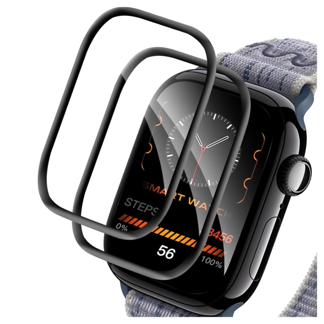 2x Szkło Hybrydowe do Apple Watch 10 42mm Alogy 3D Glass z czarną ramką