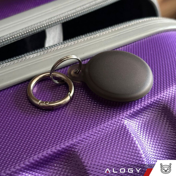 Locator-Hülle für Apple AirTag Schlüsselanhänger, wasserdichte Hülle Alogy 360, IPX8-Gehäuse mit Anhänger, mattschwarz