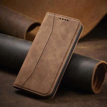 Magnet Fancy Case Case für iPhone 12 Pro Max Tasche Brieftasche Kartenhalter Braun