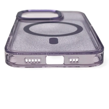 Etui Wozinsky Glitter MagSafe do Samsung Galaxy S24 FE Fiolet Brokat
