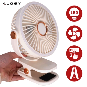Ventilator Windmühle Windrad Tragbarer Clip Alogy Desktop Kinderwagen Schnurlos Weiß