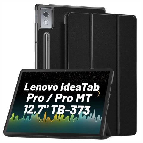 Etui do Lenovo IdeaTab Pro / Pro MT 12.7" TB-373, Ochronne z Klapką i Miejscem na Rysik, Składana Okładka Bumper, Alogy BookGuard™ – Czarne