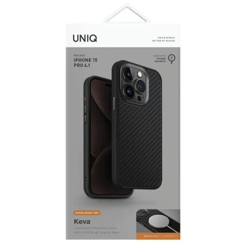 Etui do iPhone 15 Pro UNIQ Keva Black MagSafe