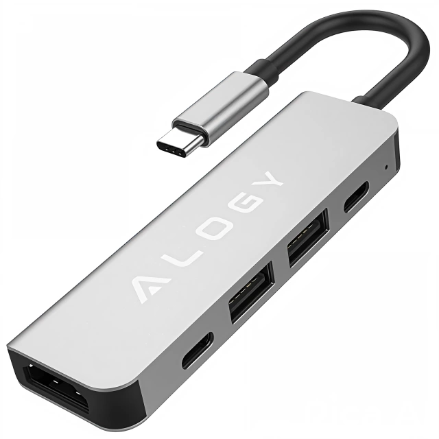 Hub 5w1 USB-C do USB-C PD100W, USB-C, USB.A 2.0, USB.A 3.0, HDMI 4K 30Hz / 1080p 60Hz – Alogy MultiHub™ Do Notebooka Laptopa