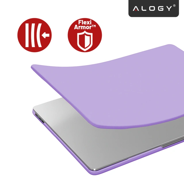 Etui do Apple Macbook Air 13.6 2022-2025 (M2/M3/M4) – elastyczna, matowa obudowa ochronna, lekka i odporna – Alogy AirGuard™ Fioletowy