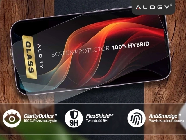 Szkło Hybrydowe „NIETŁUKĄCE” 9H do Zebra TC52, Płaskie na Cały Ekran, Elastyczne i Odporne, Alogy FlexiGlass™ Full – Transparentne