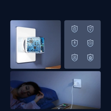 Joyroom USB-C PD 20W Netzwerkladegerät – Weißes USB-C/Lightning-Kabel 1 m
