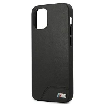 BMW BMHCP12SMHOLBK Phone Case für Apple iPhone 12 Mini 5.4" schwarz/schwarz Hardcase M Collection Smooth PU