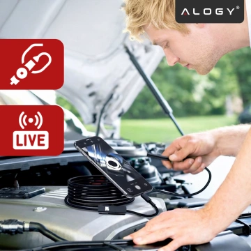 Kamera-Inspektion für Endoskopie, Micro-USB, USB-C, USB, Full HD, 5 m, 8 mm Endoskop Alogy Hard Wire