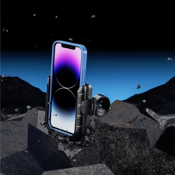 Uchwyt Motocyklowy Rowerowy na kierownicę KEWIG BKW-2-H na telefon z systemem przeciwwstrząsowym na motor quada skuter Czarny