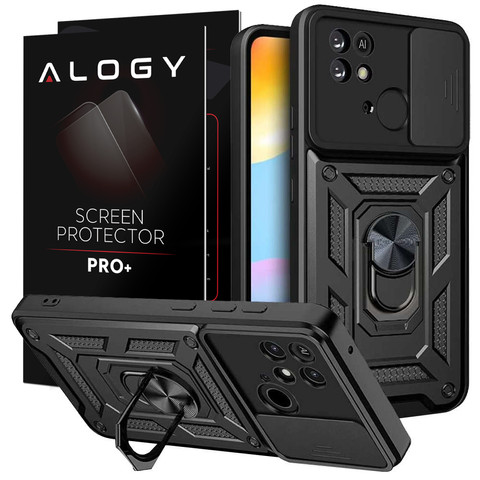 Alogy Camshield Stand Ring Case mit Kameraabdeckung für Xiaomi Redmi 10c Glass