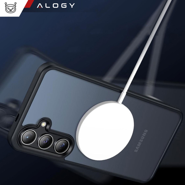 Etui do Samsung Galaxy S24+ Plus obudowa Mag Safe Case pokrowiec plecki na telefon MagMat matowe czarne + Szkło