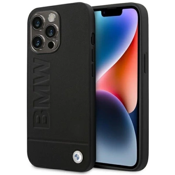 Etui BMW BMHCP14XSLBK für iPhone 14 Pro Max 6,7" Lederstempel