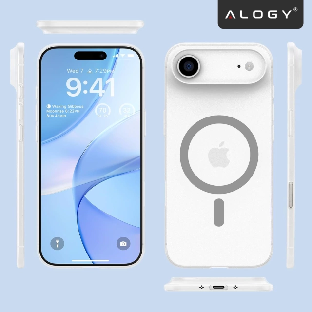 Etui do Apple iPhone 17 Air – matowa obudowa do MagSafe z ochroną obiektywu, smukłe i odporne na zarysowania, idealne dopasowanie – Alogy Skinny MatteCase™ Białe + SZKŁO HARTOWANE