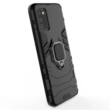 Ring Armor robuste Hybridhülle mit magnetischer Abdeckung für Samsung Galaxy A03s (166,5) schwarz