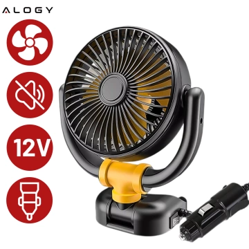 Schwarz Kleiner Ventilator Mini-Autoventilator für Cockpit-Armaturenbrett Zigarettenanzünder für Auto 12V Leise Alogy Auto