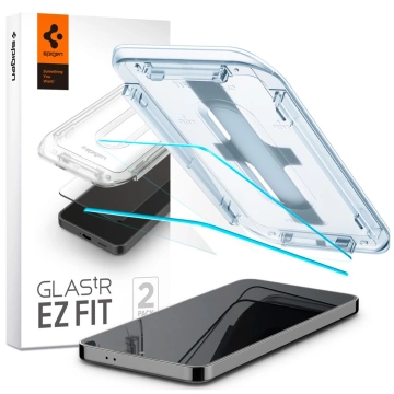 Spigen Glas.tR Panzerglas „EZ Fit“ 2er-Pack für Samsung Galaxy S24 Klar
