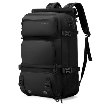 Bange 30L wasserdichter, diebstahlsicherer Rucksack, ideal für Stadt und Reisen, 51 x 32 x 20 cm, für Arbeit und Flugreisen, für Damen und Herren, mit Zahlenschloss und abnehmbarer Tasche, Schwarz