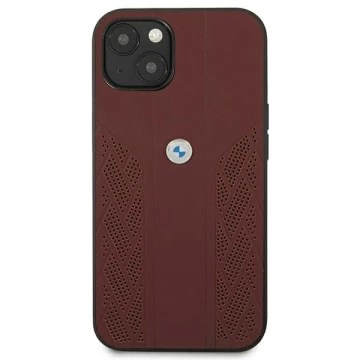 Etui na telefon BMW BMHCP13SRSPPR do Apple iPhone 13 Mini 5,4" czerwony/red hardcase Leather Curve Perforate